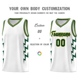 Custom White Side Lightning Pattern Sports Uniform Basketball Jersey