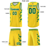 Custom Gold Side Lightning Pattern Sports Uniform Basketball Jersey