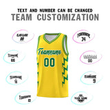 Custom Gold Side Lightning Pattern Sports Uniform Basketball Jersey