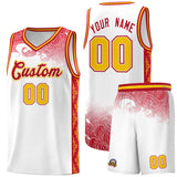 Custom White Personalized Cloud Pattern Sports Sets Uniform Basketball Jersey
