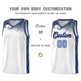 Custom White Personalized Cloud Pattern Sports Sets Uniform Basketball Jersey