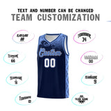 Custom Navy Personalized Cloud Pattern Sports Sets Uniform Basketball Jersey
