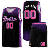 Custom Black Personalized Cloud Pattern Sports Sets Uniform Basketball Jersey