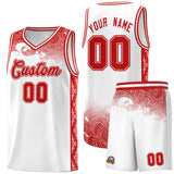 Custom White Personalized Cloud Pattern Sports Sets Uniform Basketball Jersey