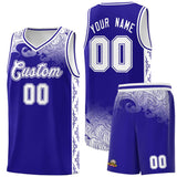 Custom Royal Personalized Cloud Pattern Sports Sets Uniform Basketball Jersey