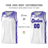 Custom White Personalized Cloud Pattern Sports Sets Uniform Basketball Jersey