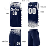 Custom Navy Personalized Cloud Pattern Sports Sets Uniform Basketball Jersey