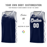 Custom Navy Personalized Cloud Pattern Sports Sets Uniform Basketball Jersey