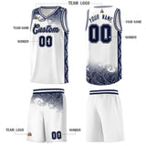 Custom White Personalized Cloud Pattern Sports Sets Uniform Basketball Jersey