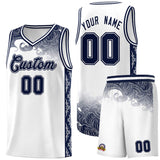 Custom White Personalized Cloud Pattern Sports Sets Uniform Basketball Jersey
