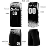 Custom Black Personalized Cloud Pattern Sports Sets Uniform Basketball Jersey