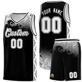 Custom Black Personalized Cloud Pattern Sports Sets Uniform Basketball Jersey