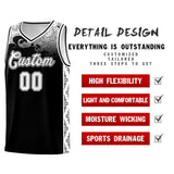 Custom Black Personalized Cloud Pattern Sports Sets Uniform Basketball Jersey