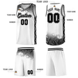 Custom White Personalized Cloud Pattern Sports Sets Uniform Basketball Jersey