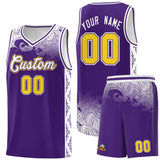 Custom Purple Personalized Cloud Pattern Sports Sets Uniform Basketball Jersey