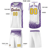 Custom White Personalized Cloud Pattern Sports Sets Uniform Basketball Jersey