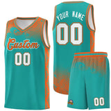 Custom Aqua Personalized Cloud Pattern Sports Sets Uniform Basketball Jersey