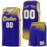 Custom Royal Personalized Cloud Pattern Sports Sets Uniform Basketball Jersey