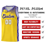 Custom Gold Personalized Cloud Pattern Sports Sets Uniform Basketball Jersey