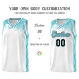 Custom White Personalized Cloud Pattern Sports Sets Uniform Basketball Jersey