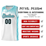 Custom White Personalized Cloud Pattern Sports Sets Uniform Basketball Jersey