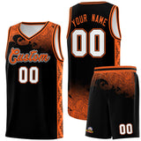 Custom Black Personalized Cloud Pattern Sports Sets Uniform Basketball Jersey