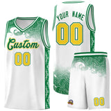 Custom White Personalized Cloud Pattern Sports Sets Uniform Basketball Jersey