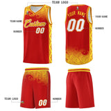 Custom Red Personalized Cloud Pattern Sports Sets Uniform Basketball Jersey