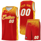 Custom Red Personalized Cloud Pattern Sports Sets Uniform Basketball Jersey