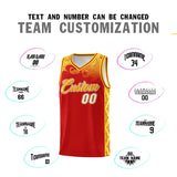 Custom Red Personalized Cloud Pattern Sports Sets Uniform Basketball Jersey