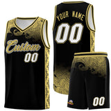 Custom Black Personalized Cloud Pattern Sports Sets Uniform Basketball Jersey