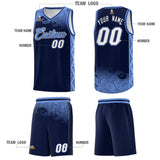 Custom Navy Personalized Cloud Pattern Sports Sets Uniform Basketball Jersey