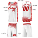 Custom White Personalized Cloud Pattern Sports Sets Uniform Basketball Jersey