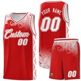 Custom Red Personalized Cloud Pattern Sports Sets Uniform Basketball Jersey