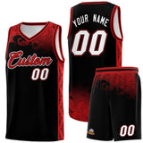 Custom Black Personalized Cloud Pattern Sports Sets Uniform Basketball Jersey