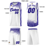 Custom White Personalized Cloud Pattern Sports Sets Uniform Basketball Jersey