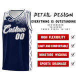Custom Navy Personalized Cloud Pattern Sports Sets Uniform Basketball Jersey