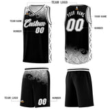 Custom Black Personalized Cloud Pattern Sports Sets Uniform Basketball Jersey