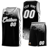 Custom Black Personalized Cloud Pattern Sports Sets Uniform Basketball Jersey