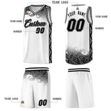Custom White Personalized Cloud Pattern Sports Sets Uniform Basketball Jersey
