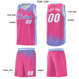 Custom Pink Personalized Cloud Pattern Sports Sets Uniform Basketball Jersey