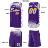 Custom Purple Personalized Cloud Pattern Sports Sets Uniform Basketball Jersey