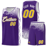 Custom Purple Personalized Cloud Pattern Sports Sets Uniform Basketball Jersey