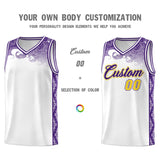 Custom White Personalized Cloud Pattern Sports Sets Uniform Basketball Jersey