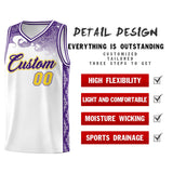 Custom White Personalized Cloud Pattern Sports Sets Uniform Basketball Jersey