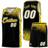 Custom Black Personalized Cloud Pattern Sports Sets Uniform Basketball Jersey