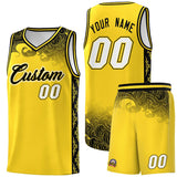 Custom Gold Personalized Cloud Pattern Sports Sets Uniform Basketball Jersey