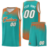 Custom Aqua Personalized Cloud Pattern Sports Sets Uniform Basketball Jersey