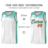 Custom White Personalized Cloud Pattern Sports Sets Uniform Basketball Jersey