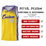 Custom Gold Personalized Cloud Pattern Sports Sets Uniform Basketball Jersey